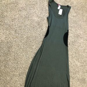 Body Central camo green maxi dress